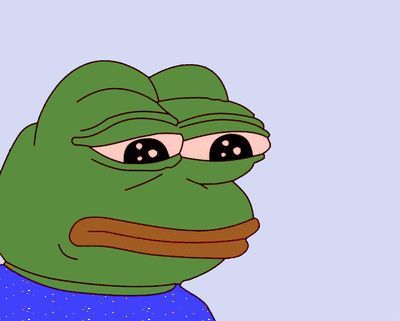 Sticker template meme pepe the frog pepe grenouille triste feels bad man tristesse deprime sad frog melancolie 4chan solitude bleu frog par risibot