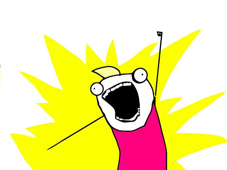 Sticker template meme do all the things tout faire excite hyperbole motivation enthousiasme cri allie brosh jaune toutes les choses envie things tout par risibot