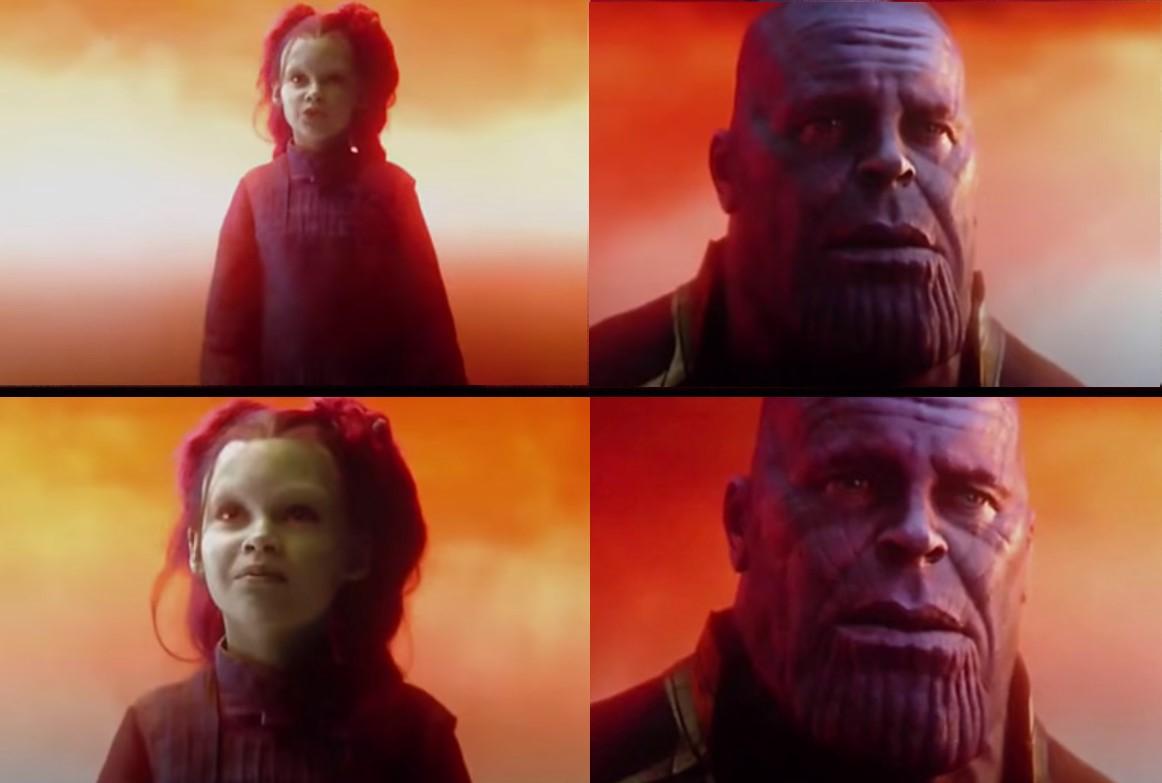Sticker template meme thanos what did it cost avengers infinity war gamora sacrifice prix regret larme marvel souffrance cost infinity par risibot