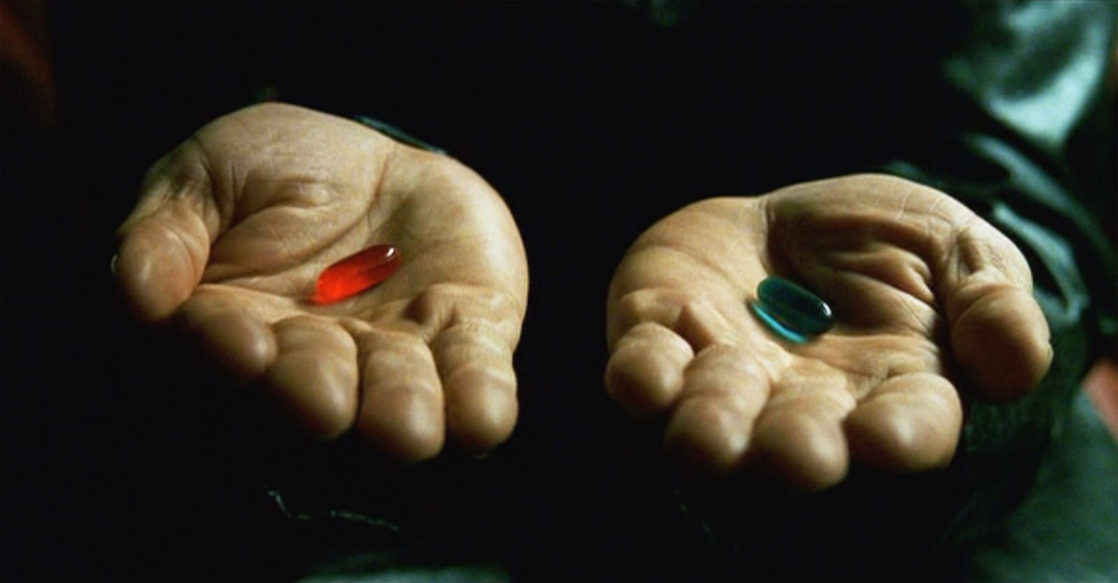 Sticker template meme red pill blue matrix pilule rouge bleue choix morpheus verite neo realite illusion par risibot
