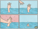 template meme noyade main deux mains high five tchek partenaire mort mourir ensemble dessin eau high five drown main qui coule