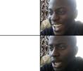 template meme joie choc sourire deception mauvaise nouvelle noir surpris reaction heureux triste gag happy shock yellow guy