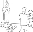 template meme fete solitaire soiree gene timide mal a l aise wojak coin gobelet asocial introverti anniversaire guy in corner of party