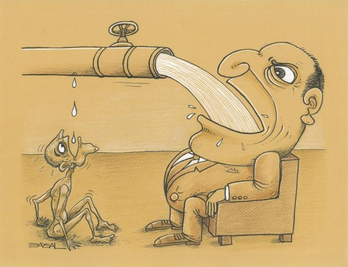 Sticker template meme robinet tuyau pipe avidite riche pauvre gros capitalisme inegalite eau dessin soif greedy pipe man par risibot
