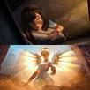 template meme overwatch mercy ange sauveur lumiere jeu video sauvetage pharah arrivee heroine mercy meme blizzard heroes never die