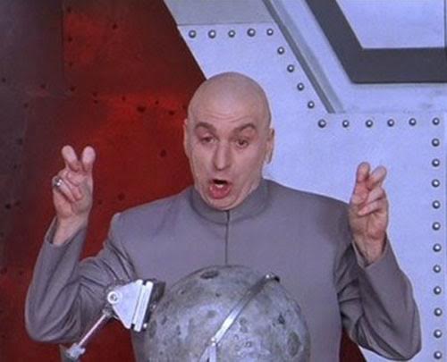 Sticker template meme dr evil austin powers laser un million de dollars chantage mechant plan diabolique doigts mike myers complot dr evil laser minimoi mini moi par risibot