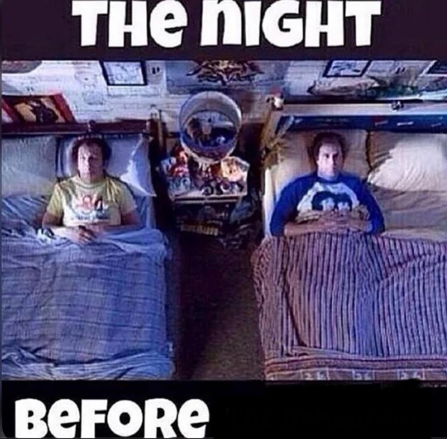 Sticker template meme veille nuit avant lit insomnie stress demain examen angoisse will ferrell bros chambre the night before frere etape step brothers par risibot