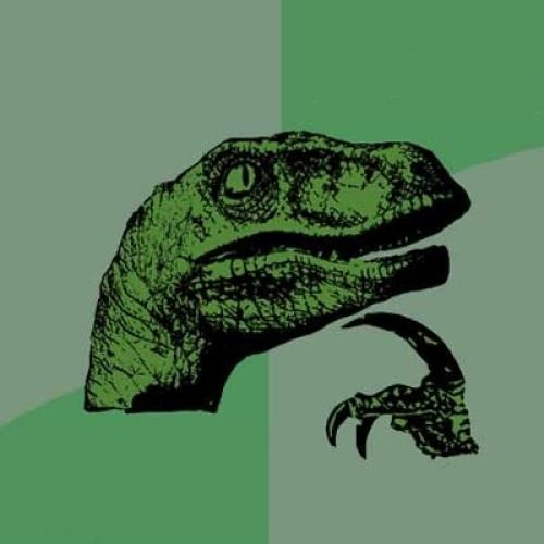 Sticker template meme philosoraptor raptor dinosaure philosophie question reflexion pensee reflechir paradoxe dino velociraptor penseur questions existentielles par risibot