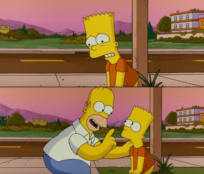 Sticker template meme simpsons homer bart etrangler strangle etranglement dispute colere enfant violence strangle bart simpsons film etouffer par risibot