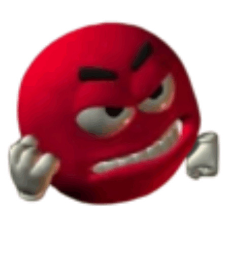 Sticker template meme grrr colere smiley rouge rage enerve furieux poings grogne fache emoji angry smiley rouge par risibot