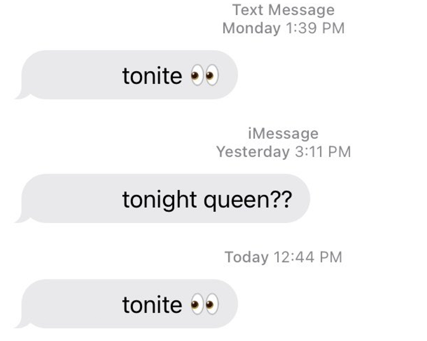 Sticker template meme borat texto sms message tonite queen soir fete drague insistance relance imessage conversation par risibot