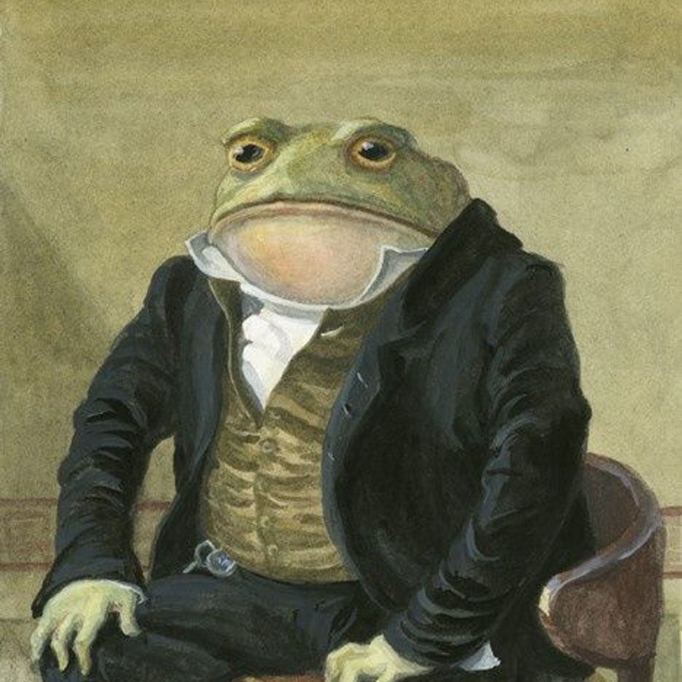 Sticker template meme grenouille crapaud frog gentlemen messieurs annonce plaisir costume classe peinture elegant pepe gentleman par risibot
