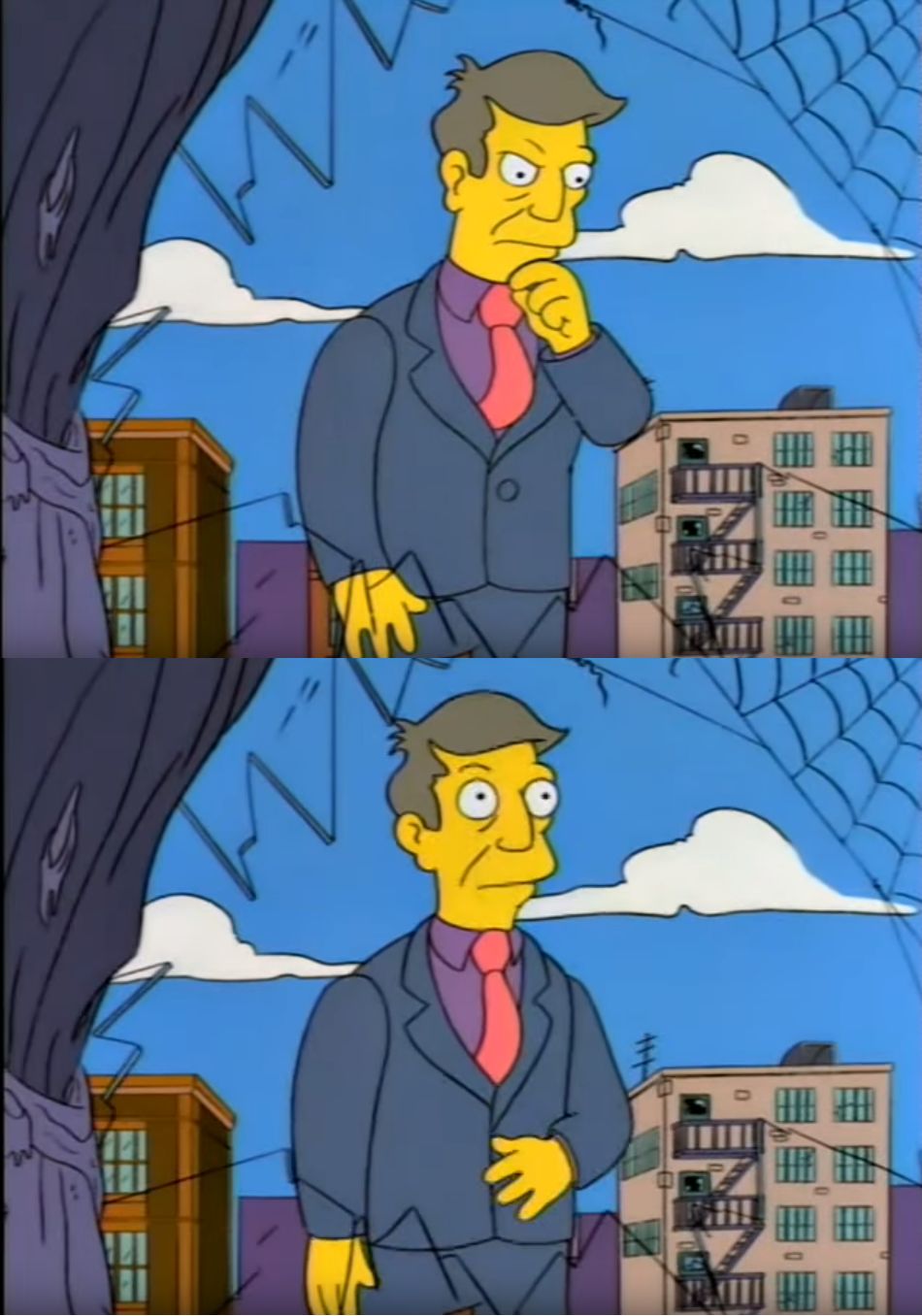 Sticker template meme simpsons skinner out of touch directeur seymour decalage erreur enfants ringard reaction humour drole par risibot
