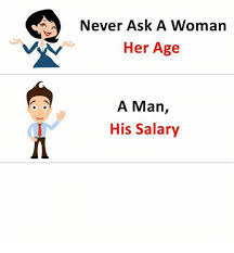 Sticker template meme femme age homme salaire jamais demander question indiscrete regle politesse dessin comparaison reaction humour par risibot
