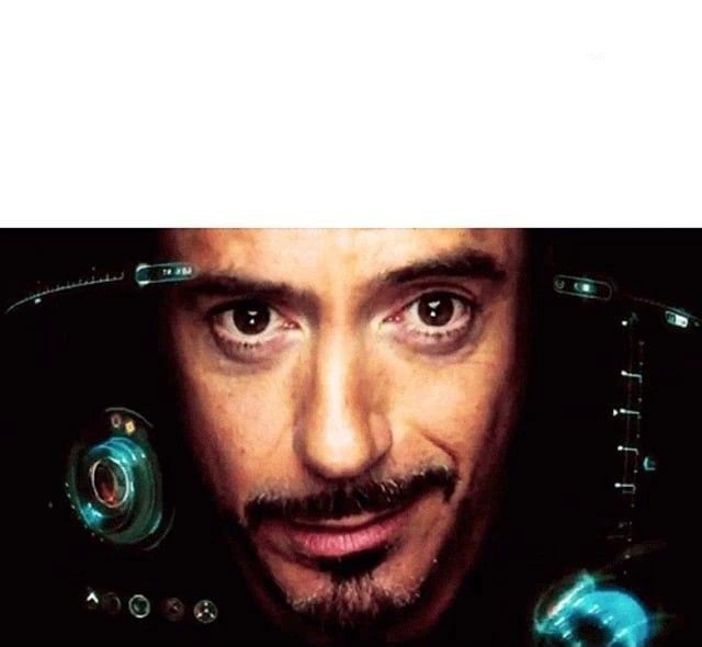 Sticker template meme jarvis iron man tony stark robert downey ordinateur ia assistant demande question regard intelligence marvel vengeurs par risibot