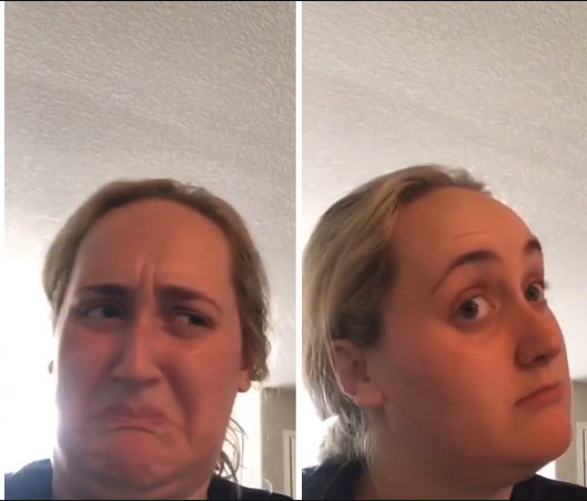 Sticker template meme kombucha girl fille degout the kombucha beurk grimace gout bizarre boisson reaction surprise expression drole par risibot