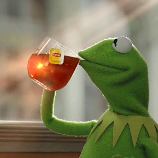 Sticker template meme but thats none of my business kermit the cafe the lipton pas mes affaires boit le the commerage regard cynisme muppets reaction drole par risibot