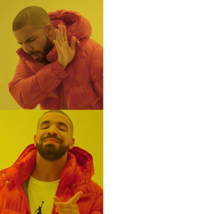 Sticker template meme drake blank drake vierge vide refus prefere non oui choix rapper rejet gout comparaison reaction par risibot