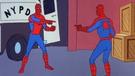 template meme spiderman double pointer jumeaux nypd confusion miroir meme chose accusation reaction drole humour