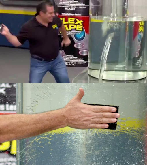 Sticker template meme flex tape phil swift ruban adhesif colle bateau fuite reparation pub vendeur publicite eau qui fuit reaction drole par risibot