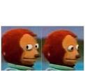 template meme monkey puppet singe marionnette regard de cote malaise gene suspect coup doeil awkward louche suspicion reaction drole