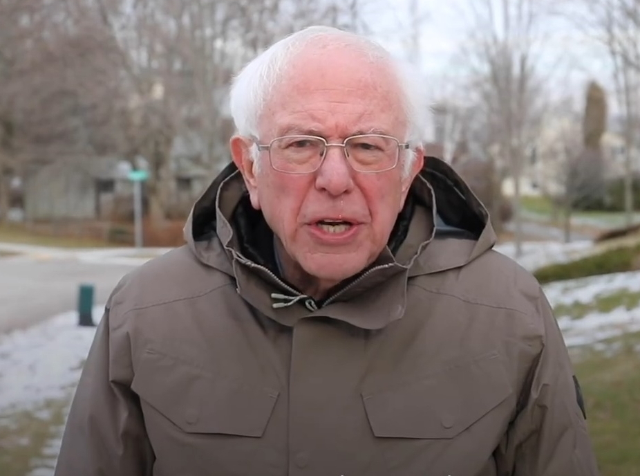 Sticker template meme bernie sanders once again asking demande encore soutien argent moufles politique mendier don dire non reaction drole par risibot