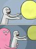 template meme running away balloon ballon courir fuite poursuite rejet envie desir ignorer pote gene refus reaction