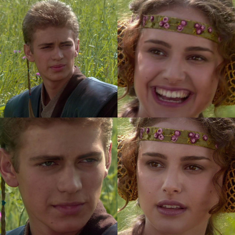 Sticker template meme anakin padme star wars sourire gentil vraiment inquiet realisation naif couple jedi dark vador reaction par risibot