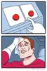 template meme two buttons boutons choix dilemme transpire hesitation decision stress sueur deux cornelien difficile reaction