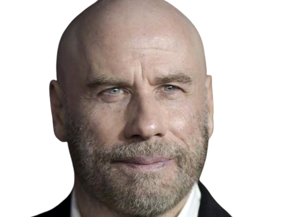 Sticker john travolta acteur danseur americain chauve cinquantaine quinquagenaire barbe yeux bleus bg par PubliusOvidius