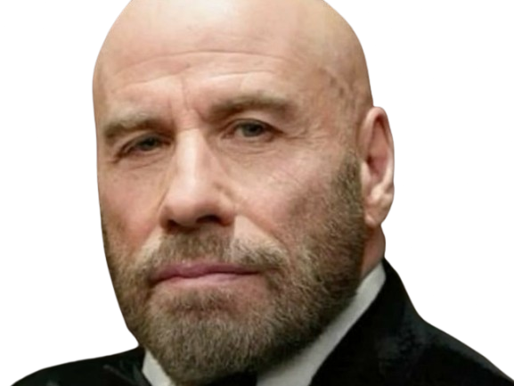 Sticker john travolta acteur danseur americain chauve cinquantaine quinquagenaire barbe yeux bleus bg par PubliusOvidius