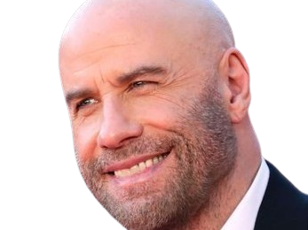 Sticker john travolta acteur danseur americain chauve cinquantaine quinquagenaire barbe yeux bleus bg par PubliusOvidius