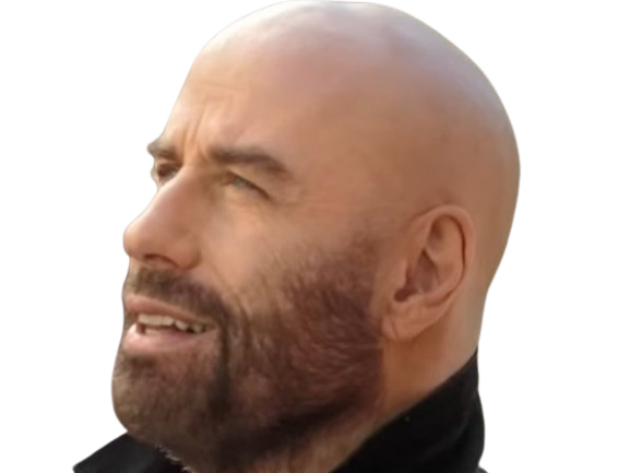 Sticker john travolta acteur danseur americain chauve cinquantaine quinquagenaire barbe yeux bleus bg par PubliusOvidius