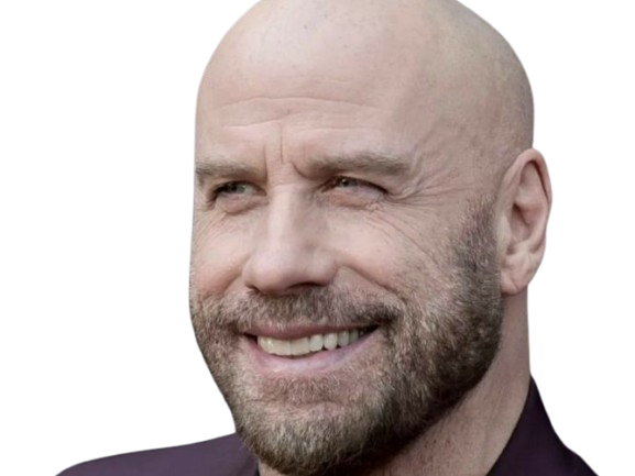 Sticker john travolta acteur danseur americain chauve cinquantaine quinquagenaire barbe yeux bleus bg par PubliusOvidius