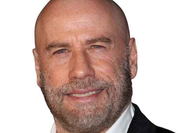 Sticker john travolta acteur danseur americain chauve cinquantaine quinquagenaire barbe yeux bleus bg par PubliusOvidius