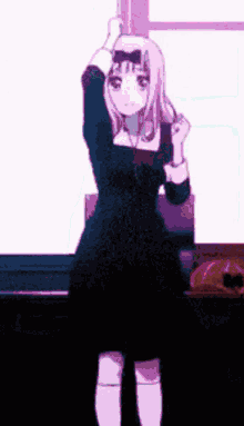 Sticker happy electro dance anime girl animegirl dancing dancinggirl kj meme gif par Crytek