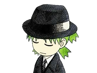 Sticker kj koiwai yotsuba manga fillette cheveux vert chapeau backup par Crytek