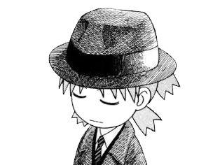 Sticker kj koiwai yotsuba manga fillette cheveux gris crayon par Crytek