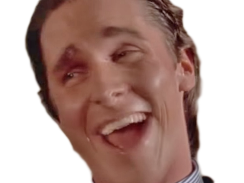 Sticker american psycho rire issou tare par Celestinoux