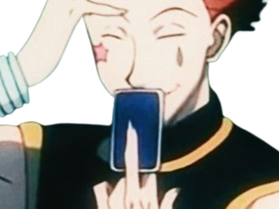 Sticker hisoka morou hunter hxh cheveux rouge yeux jaune clown isaac netero fic bloop par Bl0op