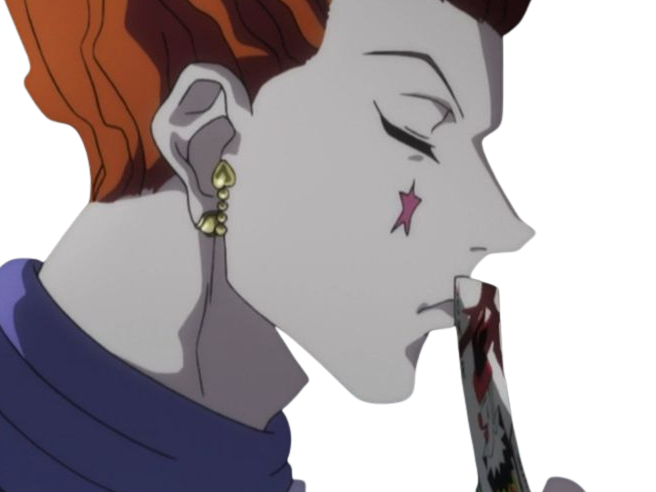 Sticker hisoka morou hunter hxh cheveux rouge yeux jaune clown isaac netero fic bloop par Bl0op