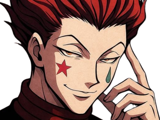 Sticker hisoka morou hunter hxh cheveux rouge yeux jaune clown isaac netero fic bloop par Bl0op