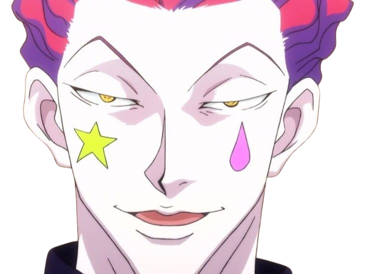 Sticker hisoka morou hunter hxh cheveux rouge yeux jaune clown isaac netero fic bloop par Bl0op