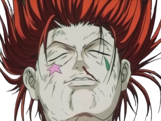 Sticker hisoka morou hunter hxh cheveux rouge yeux jaune clown isaac netero fic bloop par Bl0op