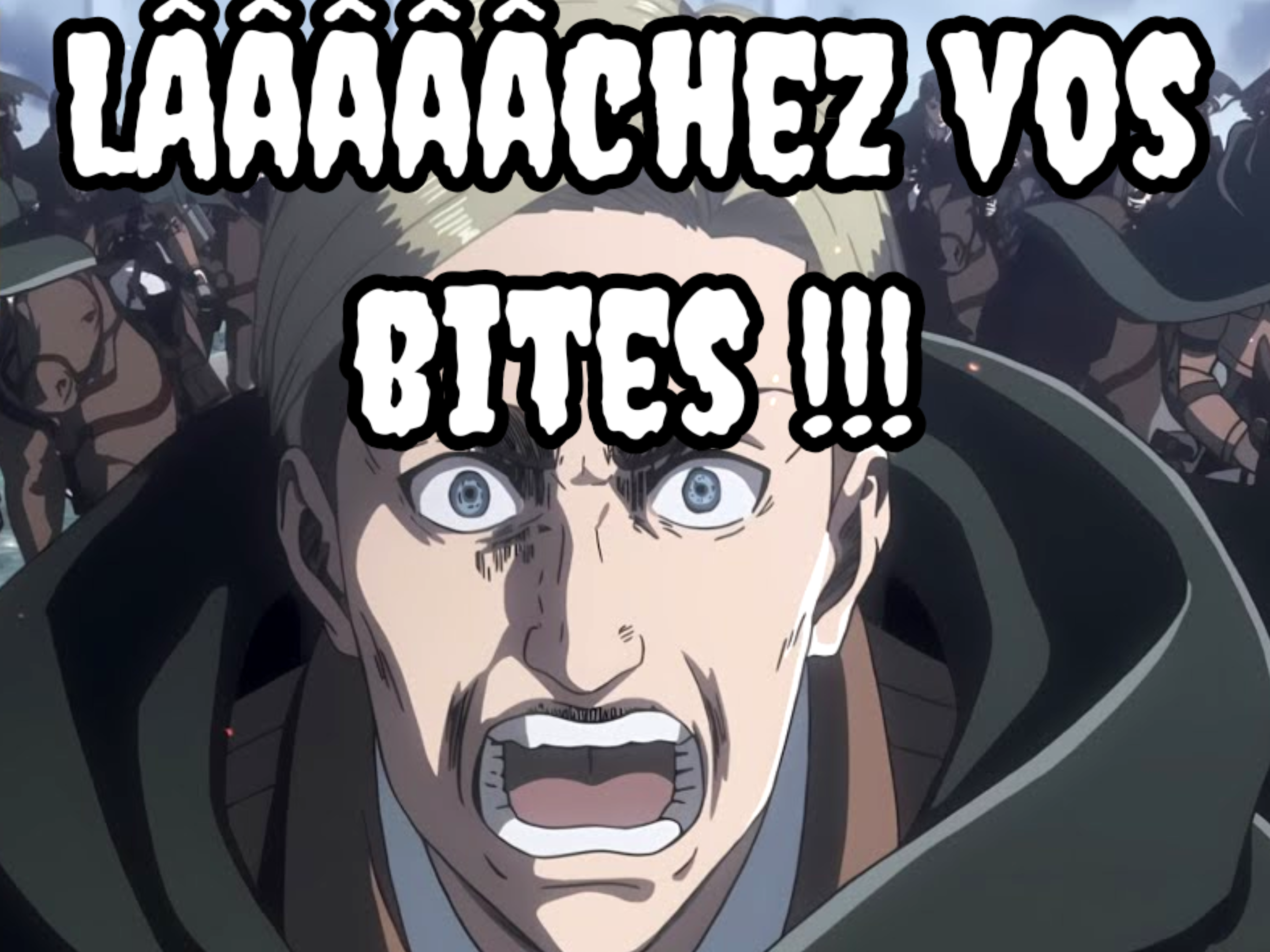 Sticker lachez vos bites snk attaque des titans erwin no nut november 2k26 2026 26 cum par Jmebalade91