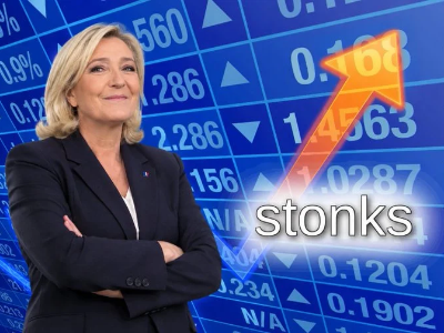 Sticker marine le pen stonks election presidentielle par Manu_Macaron