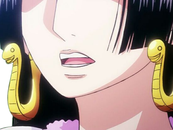Sticker boa hancock one piece cheveux noir yeux bleu boucles oreille serpent fic bloop par Bl0op