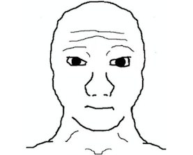 Sticker wojak front face par tortititi