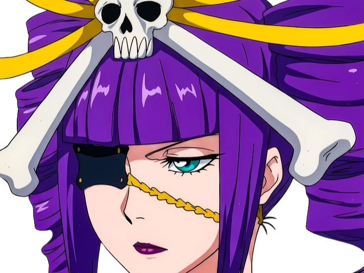Sticker katen kyokotsu bleach cheveux violet yeux vert bandeau frange crane fic bloop par Bl0op