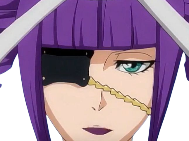 Sticker katen kyokotsu bleach cheveux violet yeux vert bandeau frange crane fic bloop par Bl0op